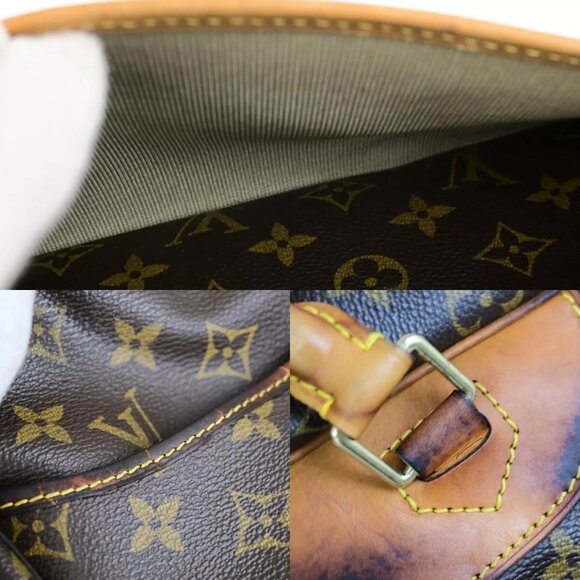 LOUIS VUITTON LV Logo Deauville Hand Bag Monogram Leather Brown - Picture 10 of 16